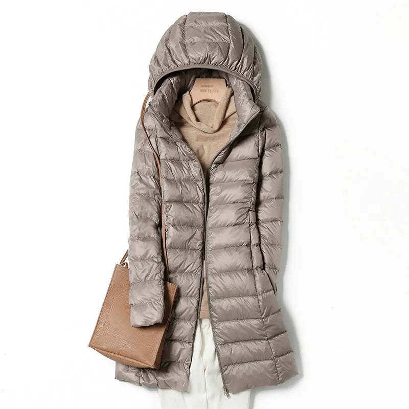 Winterdaunenjacke mit Fuchspelz Kragen - IdealeKleiden
