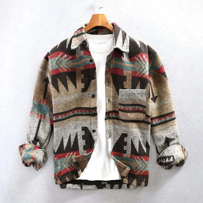 Stylische Aztec-Shirtjacke Südwestlich Chic