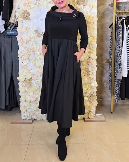 Modische A-Linie Kleid Uni Style