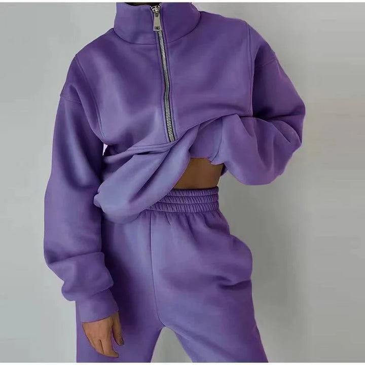Damen Sportanzug mit Reißverschluss, Sweatshirt und Hose