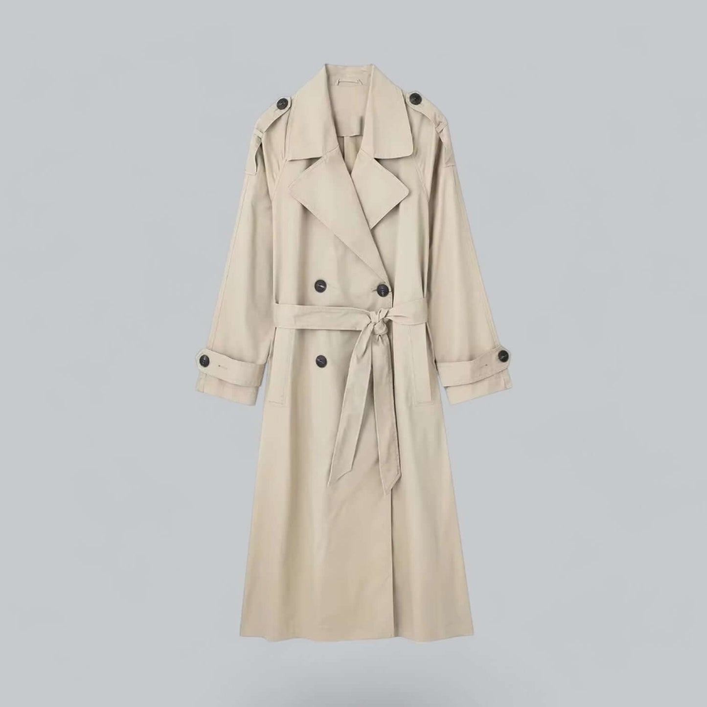 Stylischer Damen-Trenchcoat Doppelfütterung Gürtel