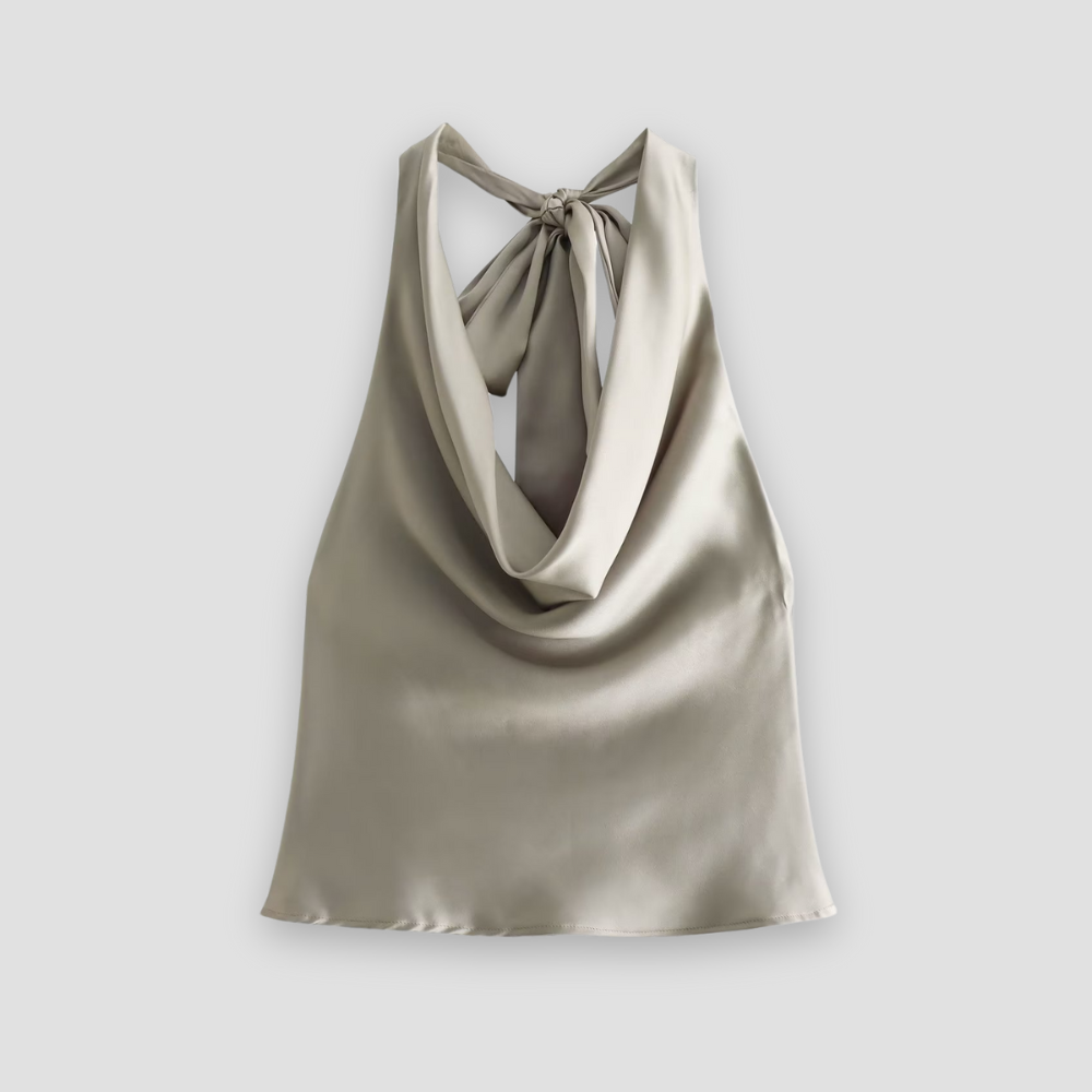 Seidene Damen-Top mit Halsbinder