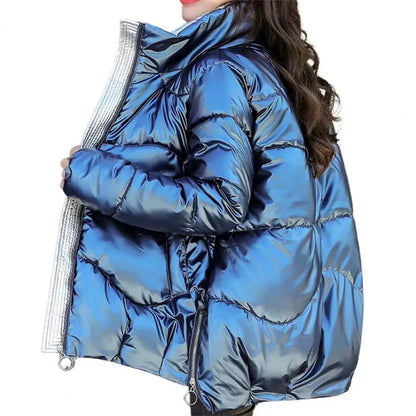 Winterjacke Glanz Effekt Stil