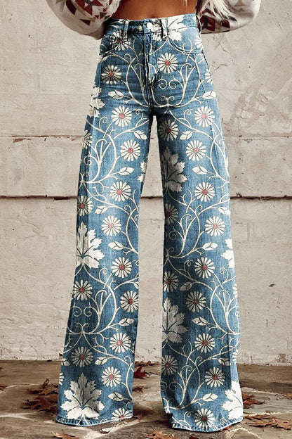 Elegante Damenmode | Blumenhose Frau Sommer Stil