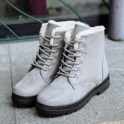 Damenschuhe Mid Calf Stiefel Wildleder Fleece Gefüttert