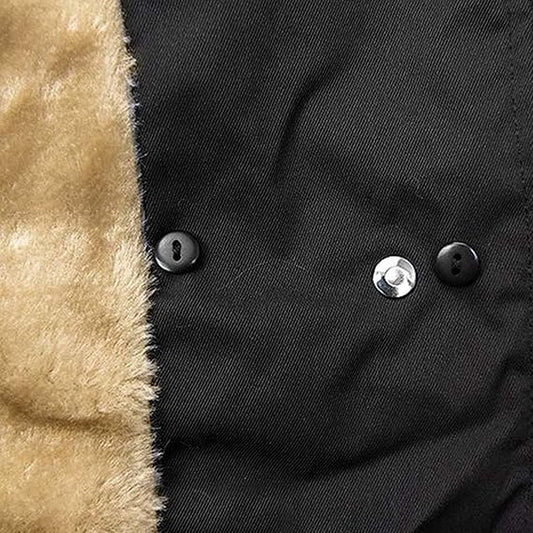 Stylische Felljacke Kapuze Lässig - IdealeKleiden