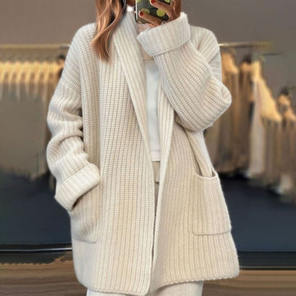 Damen Strickjacke Weich Wollmix