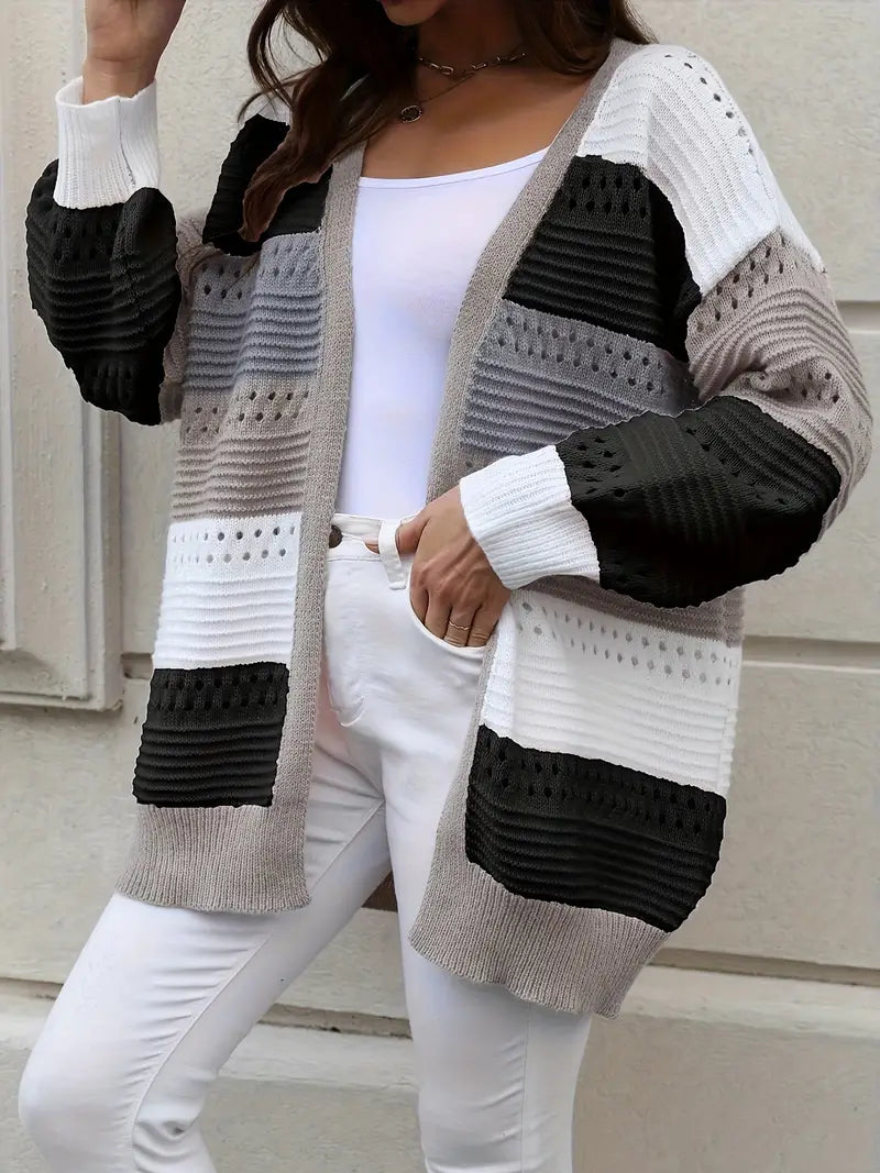 Strickjacke Bunt Farbblock Muster