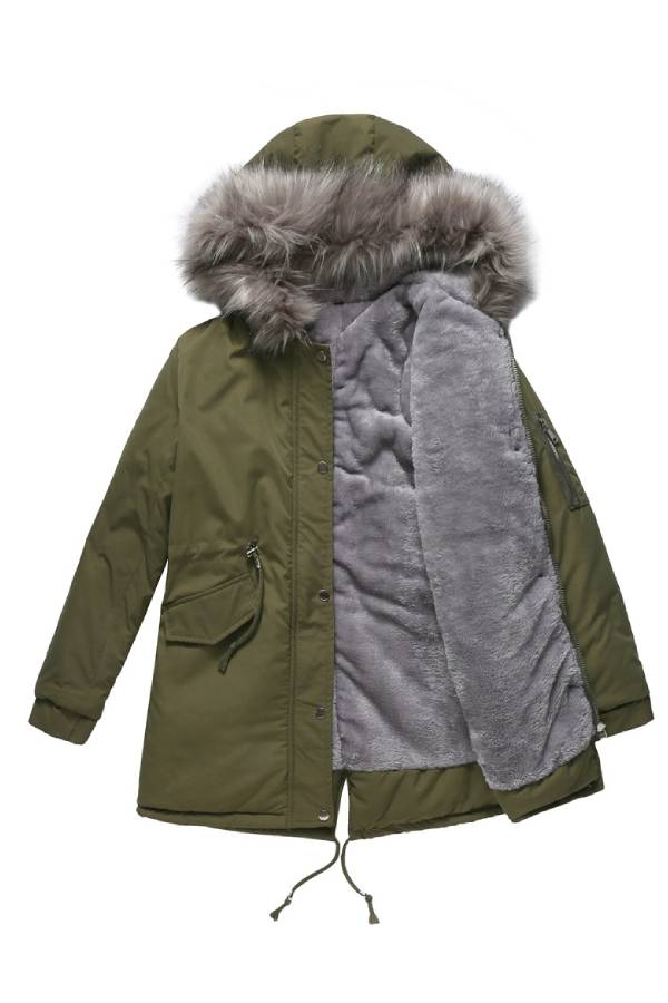 Wintermantel Damen Fleece Steppjacke Warm