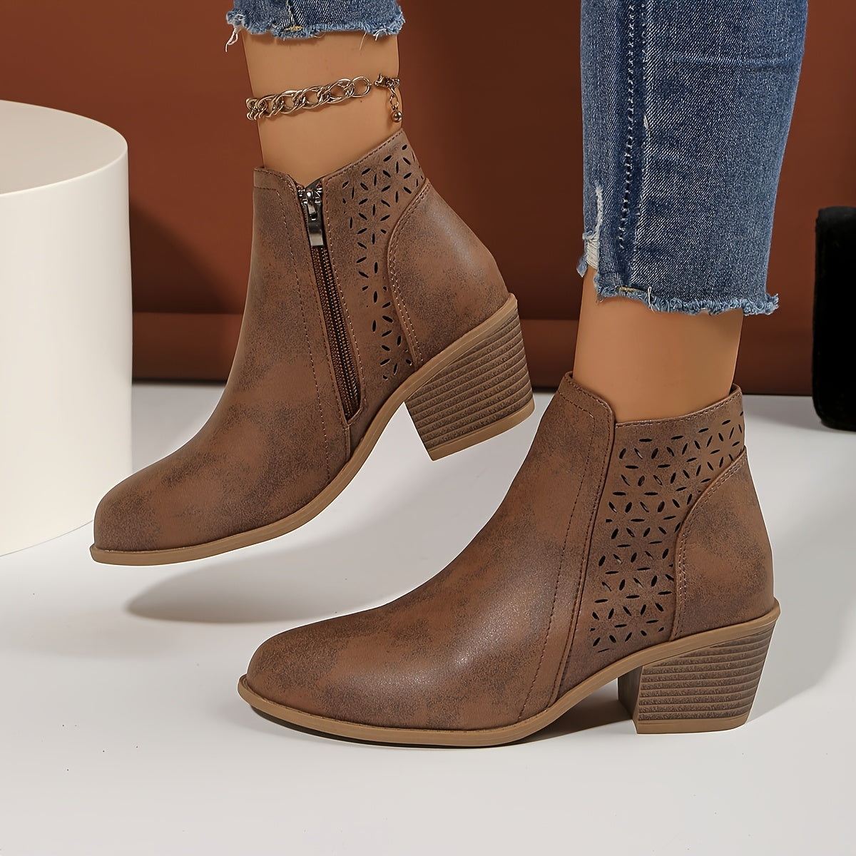 Damen Stiefeletten Bequem Mit Reißverschluss