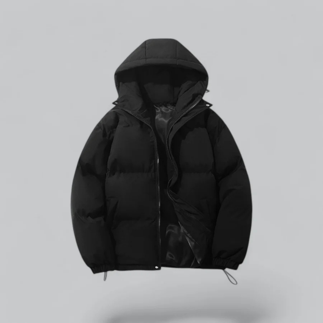 Kurze Winterjacke Kapuzenjacke Reißverschluss Damen - IdealeKleiden