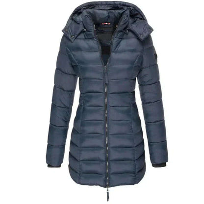 Damen Winterparka Lange Pufferjacke Mit Kapuze