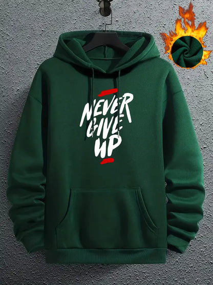 Motivations-Pullover für Männer Kapuze Grau