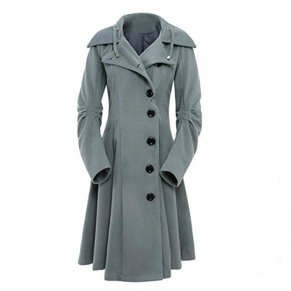 Eleganter Damen-Trenchcoat mit Kapuze