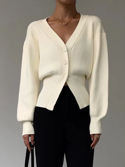 Stylischer Strickcardigan V-Ausschnitt Damenschal