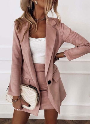 Eleganter Damen Blazer Rock Anzug