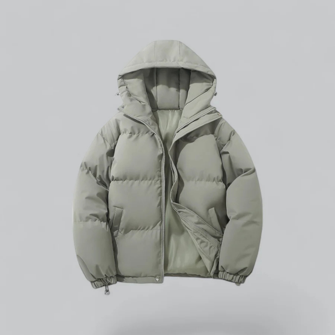 Kurze Winterjacke Kapuzenjacke Reißverschluss Damen