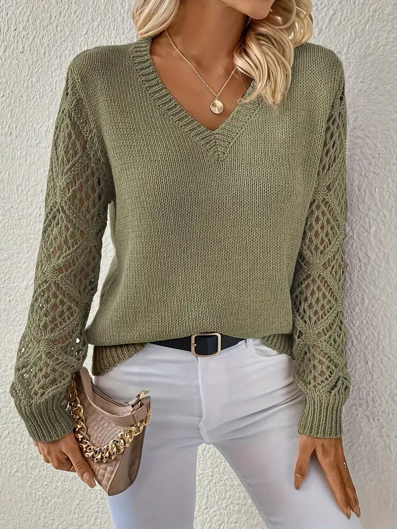 Einfarbig Pullover Frühjahr Elegant