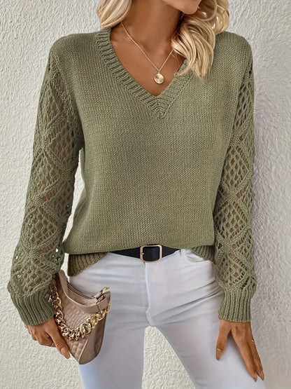 Einfarbig Pullover Frühjahr Elegant