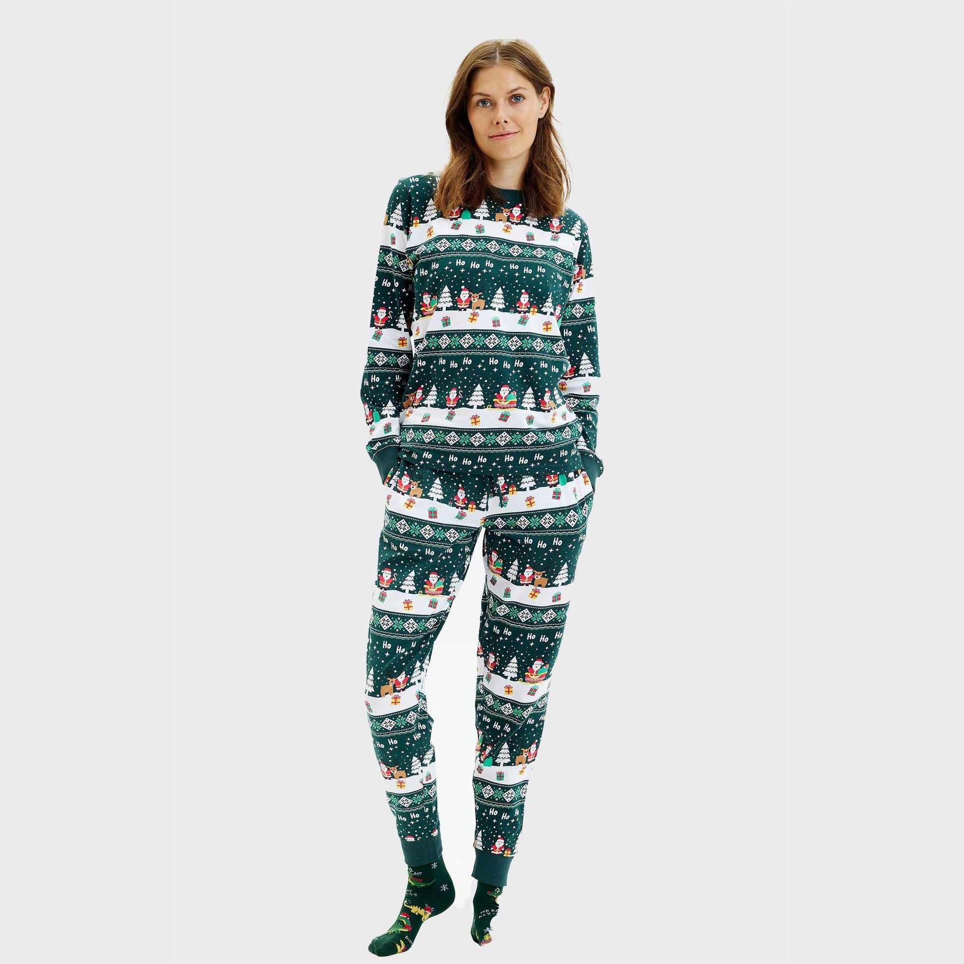 Weihnachts-Pyjama Damen Fröhlich Festlich - IdealeKleiden