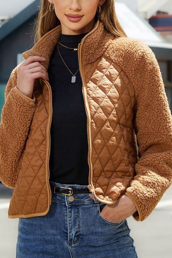 Frauen Lederjacke Langarm Reißverschluss