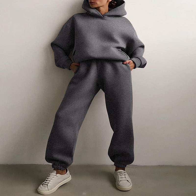 Modischer Zweiteiler Kapuzenpullover Lässig Chic