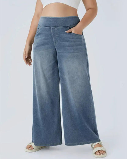 Hohe Taille Jeans Bequem Relaxed Fit