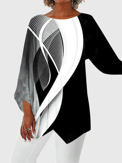 Damen Langarmtop Schmetterling Motiv