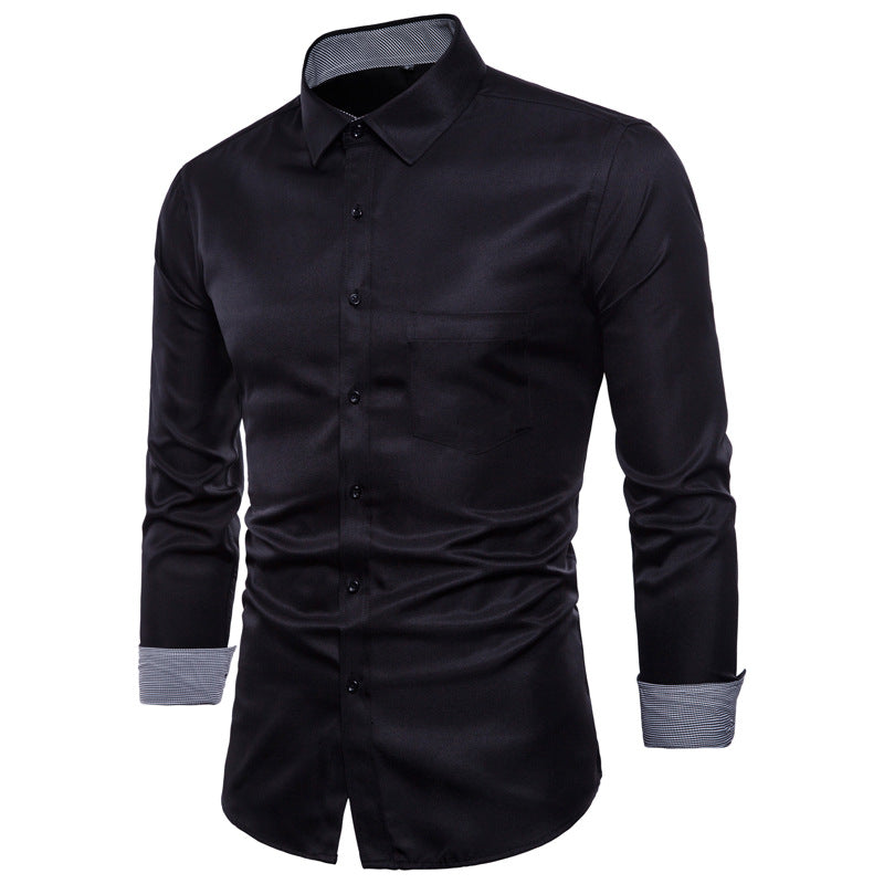 Herren Hemd Slim Fit Modern Satin Qualität