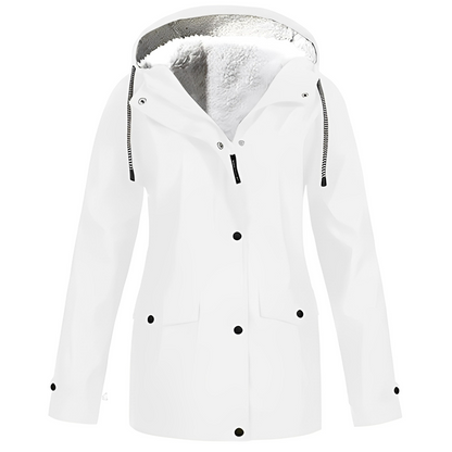 Wasserdichte Damen Regenjacke Fleece gefüttert