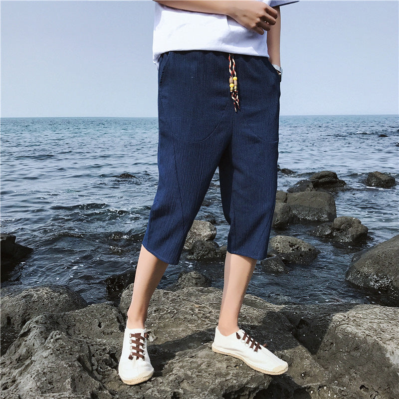 Herren Leinenhose Bequem Elastisch Freizeit - IdealeKleiden