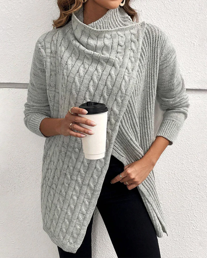 Stylisher Einfarbiger Pullover mit V-Ausschnitt