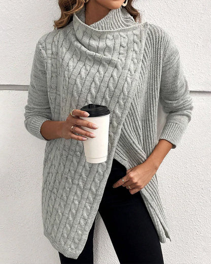 Stylisher Einfarbiger Pullover mit V-Ausschnitt