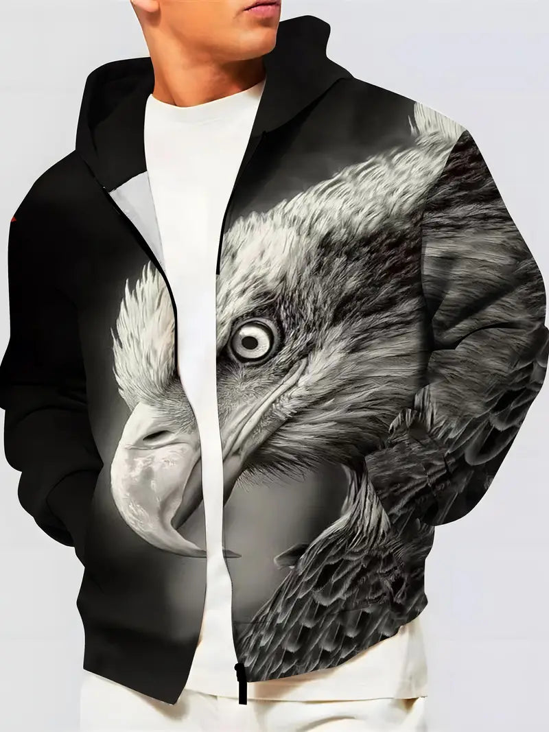 Herren Kapuzenpullover Adler Motiv Cool Design - IdealeKleiden