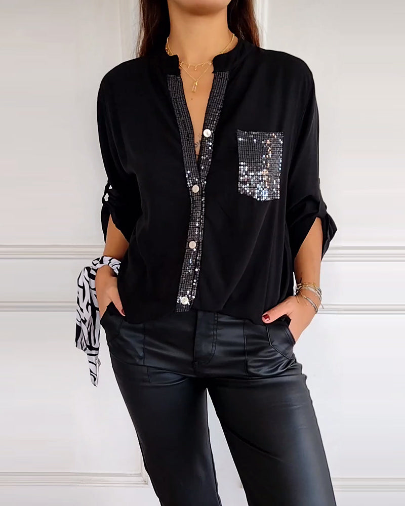 Elegante Bluse Glitter Effekt