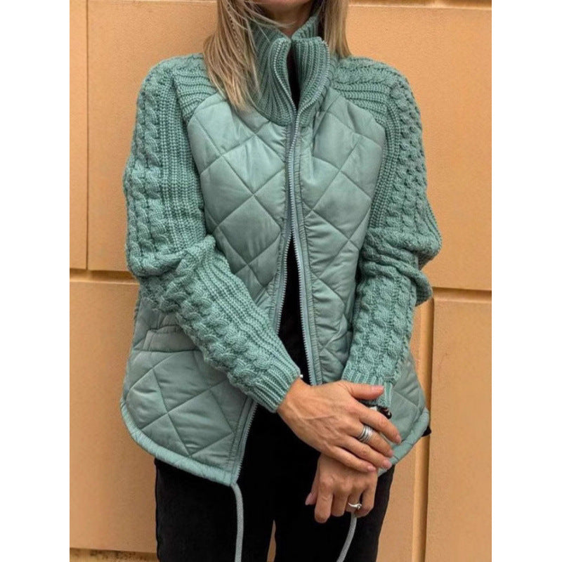 Weiche Steppjacke Damen Warm Strick - IdealeKleiden