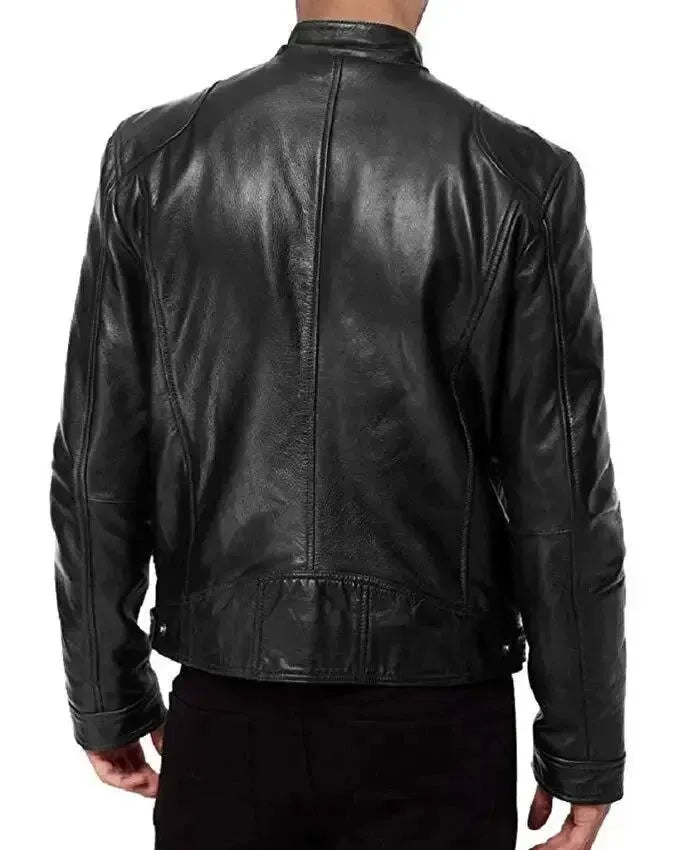 Robuste Lederjacke Herren Biker Style - IdealeKleiden
