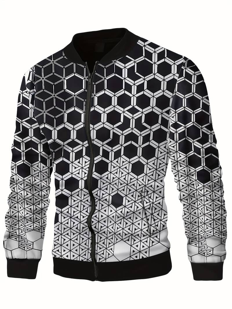Herrenjacke Geometrisches Muster Modern Stylish
