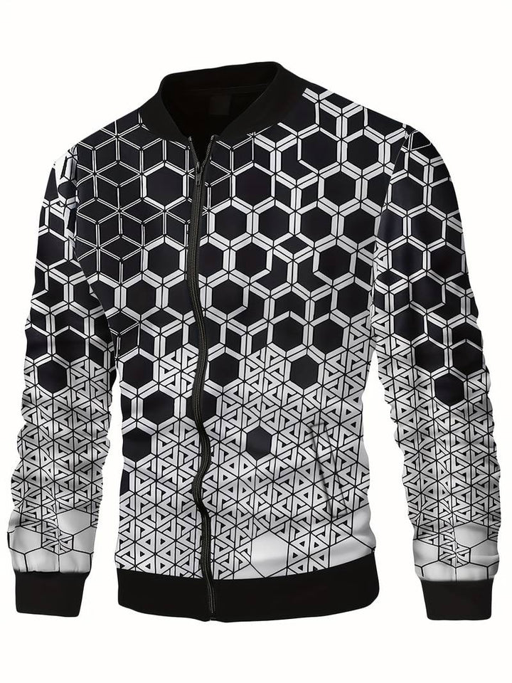 Herrenjacke Geometrisches Muster Modern Stylish