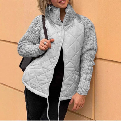 Weiche Steppjacke Damen Warm Strick