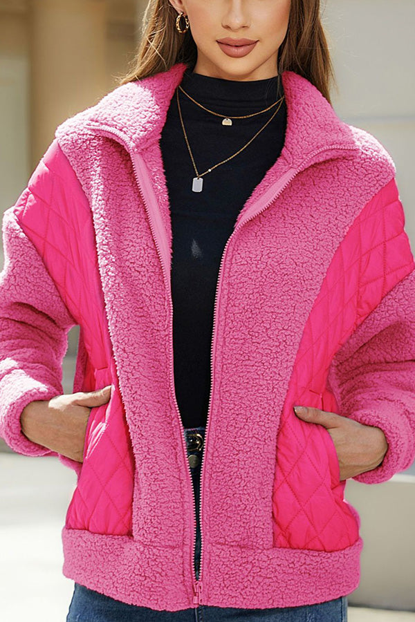 Weiche Damen-Cardigan Plüsch-Jacke Langarm