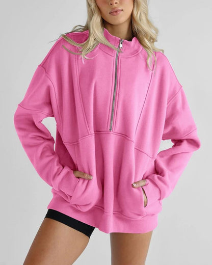 Klassischer Fleece Pullover Herren Zip