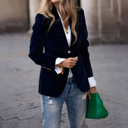 Eleganter Samt Blazer Damen Schlank