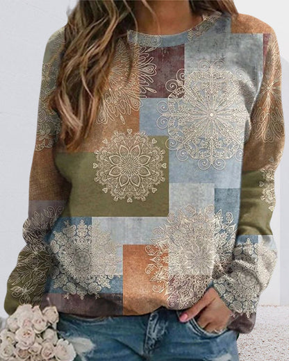 Bequemes Sweatshirt Rundhals Casual