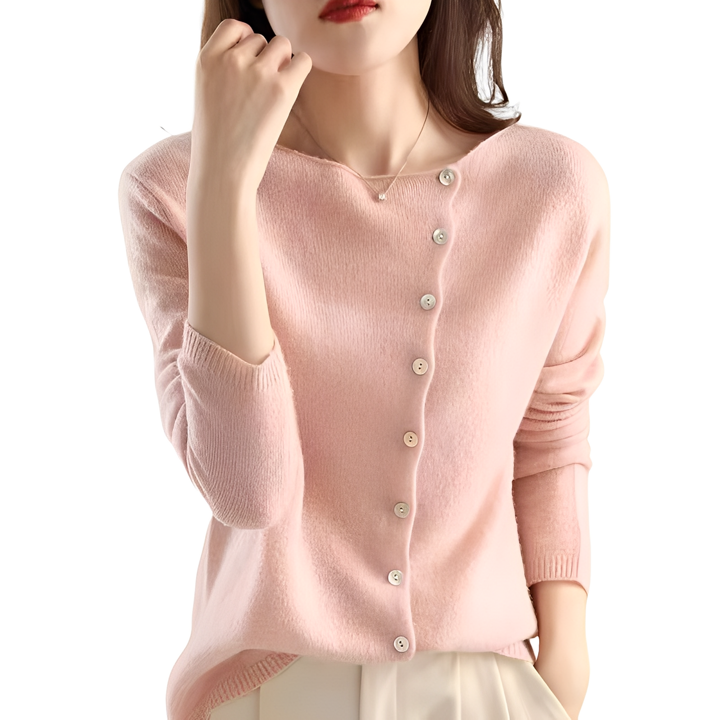 Bequeme Strickjacke Damen Wolle Langarm