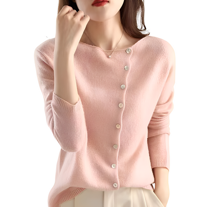 Bequeme Strickjacke Damen Wolle Langarm