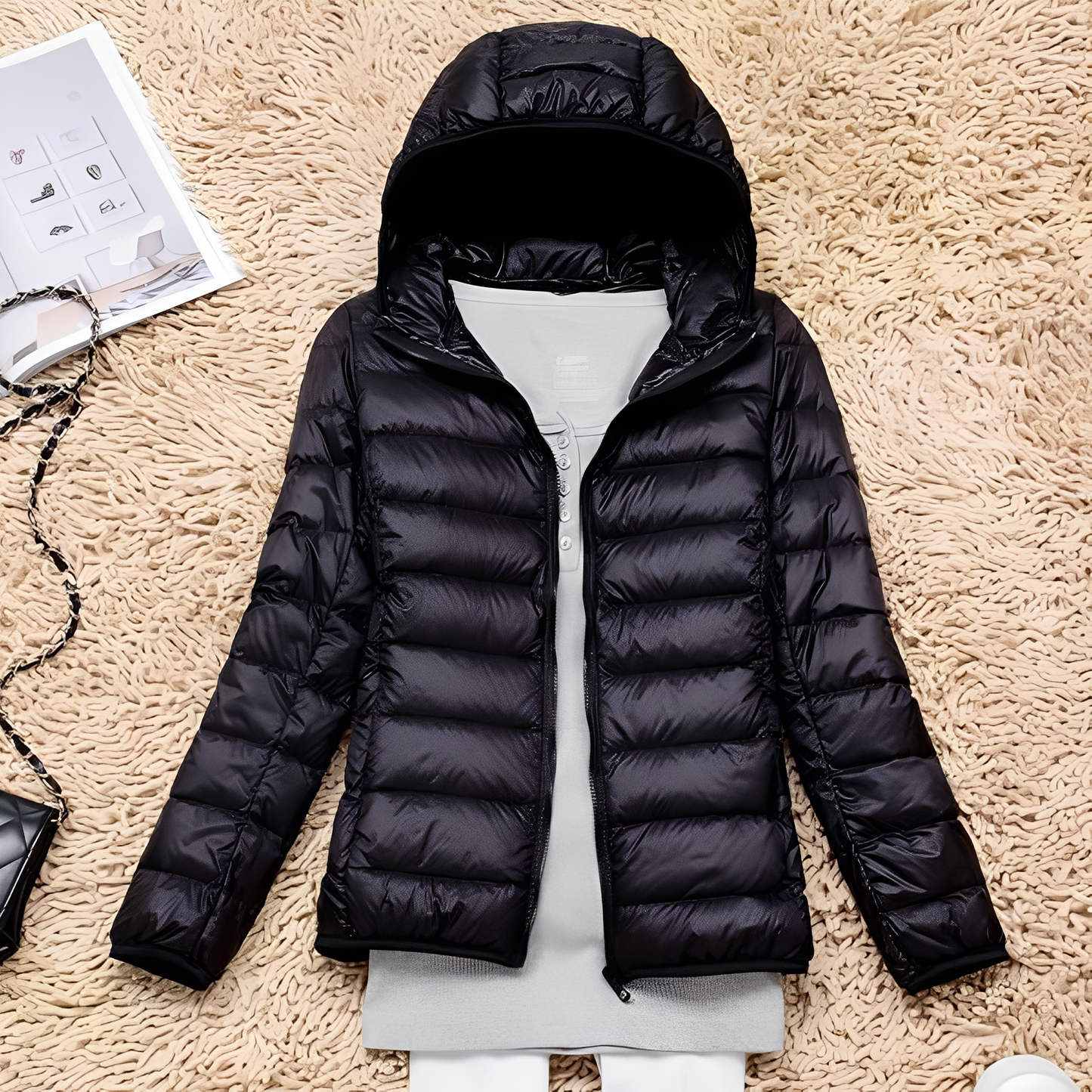 Schmale Damen Daunenjacke Bequem Warm