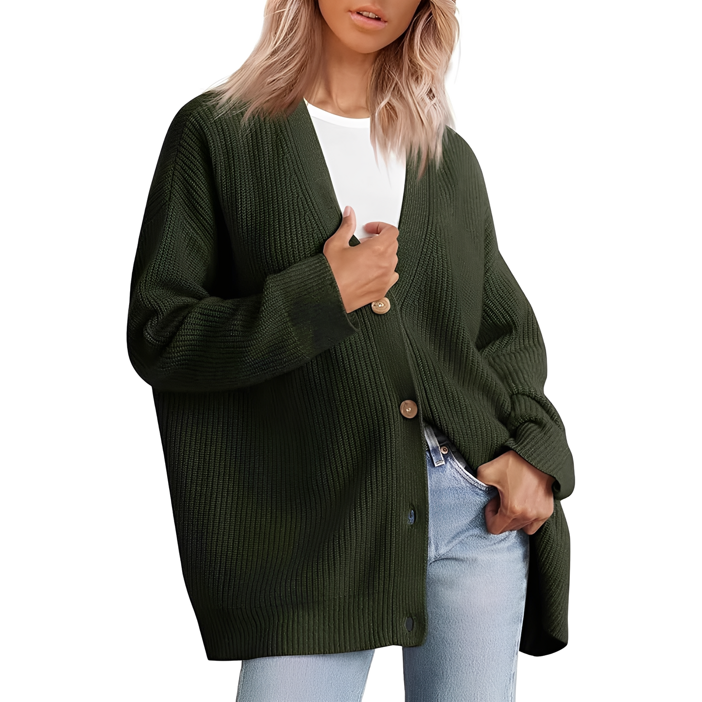 Bequemer Oversize Cardigan Frauen