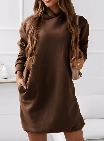 Stylisches Minikleid mit Kapuze Damenmode