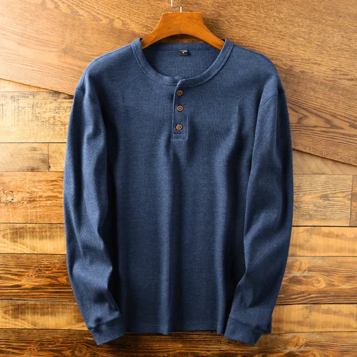 Herren T-Shirt Langarm Baumwolle Komfort